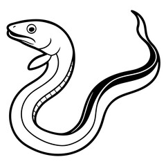 Fototapeta premium Stylized illustration of a moray eel isolated on white background