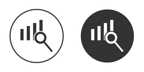 Analisys icon in black round