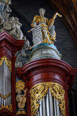 Details on the Muller organ in the Church of Saint Bavo Grote Kerk, Reformed Protestant church in...