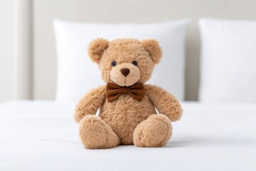 Obraz premium Cute Teddy Bear on Bed
