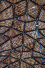 Wooden ceiling in the Church of Saint Bavo Grote Kerk, Reformed Protestant church in Haarlem,...