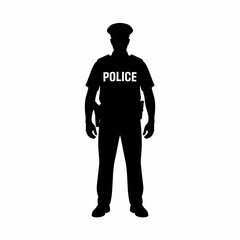 Silhouette of a Police Officer in Uniform
