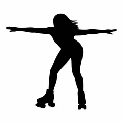 Silhouette of a Roller Skater in Motion