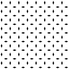 Black rhombus shape. Large diamond pattern. Bold seamless vector. White geometric layout. EPS 10.