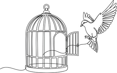 birdcage with a bird