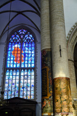 Interior of the Church of Saint Bavo Grote Kerk, Reformed Protestant church in Haarlem, Netherlands