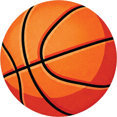 Obraz premium A vibrant orange basketball with black lines representing a classic sports ball isolated on transparent background