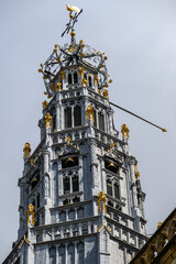 Bell tower of the Church of Saint Bavo Grote Kerk, Reformed Protestant church in Haarlem,...