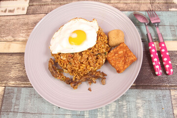 fried egg with fried rice