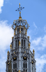 Bell tower of the Church of Saint Bavo Grote Kerk, Reformed Protestant church in Haarlem,...