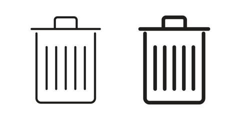 Trash icon vector Art Illustrations set.