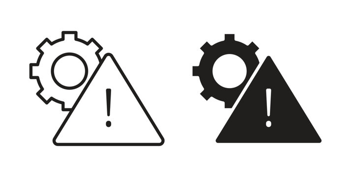 Technical warning icon vector Art Illustrations set.