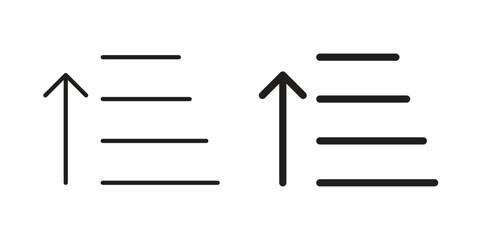 Sort amount up icon vector Art Illustrations set.