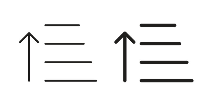 Sort amount up icon vector Art Illustrations set.