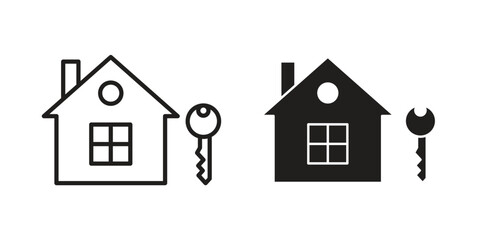 Selling or rent home icon vector Art Illustrations set.