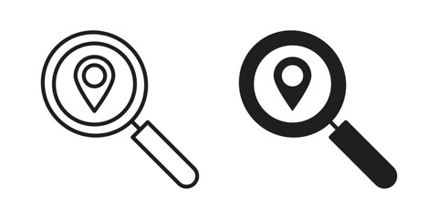 Search Location icon vector Art Illustrations set.
