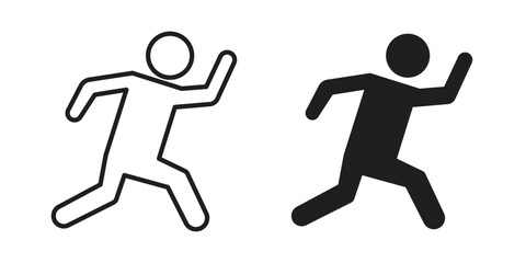 Running icon vector Art Illustrations set.