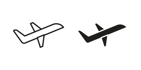 Plane icon vector Art Illustrations set.