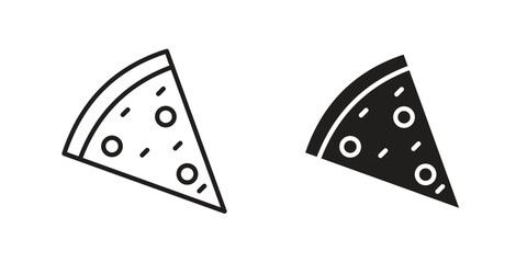 Pizza slice icon vector Art Illustrations set.