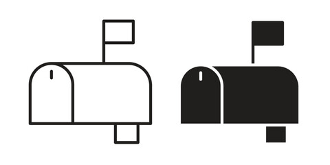 Mailbox icon vector Art Illustrations set.