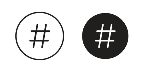 Obraz premium Hashtag icon vector Art Illustrations set.
