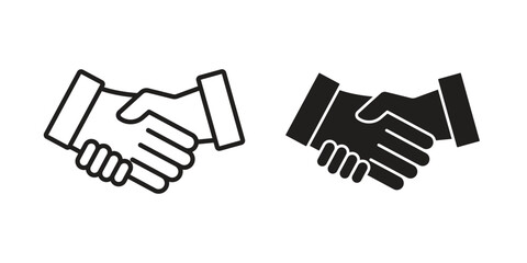Handshake icon vector Art Illustrations set.