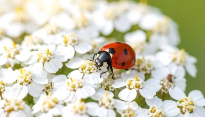 Obraz premium Ladybug on white flowers (3)
