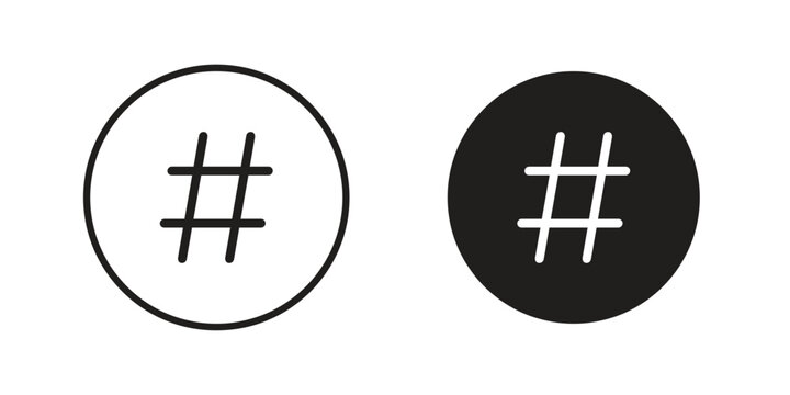 Hashtag icon vector Art Illustrations set.