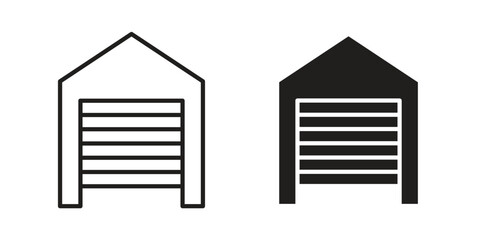 Garage icon vector Art Illustrations set.