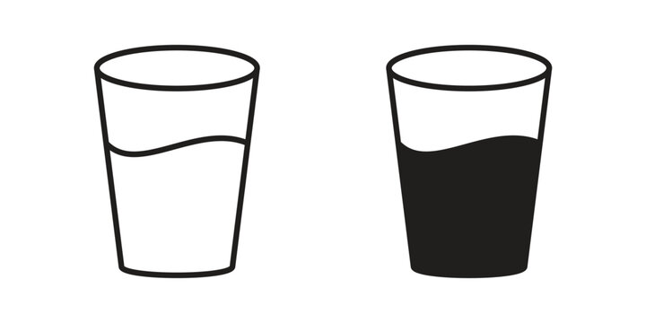 Glass icon vector Art Illustrations set.