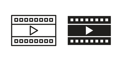 Film icon vector Art Illustrations set.