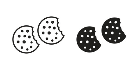 Cookie icon vector Art Illustrations set.