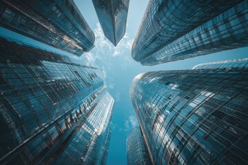 Obraz premium Modern skyscrapers reaching for the sky (1)