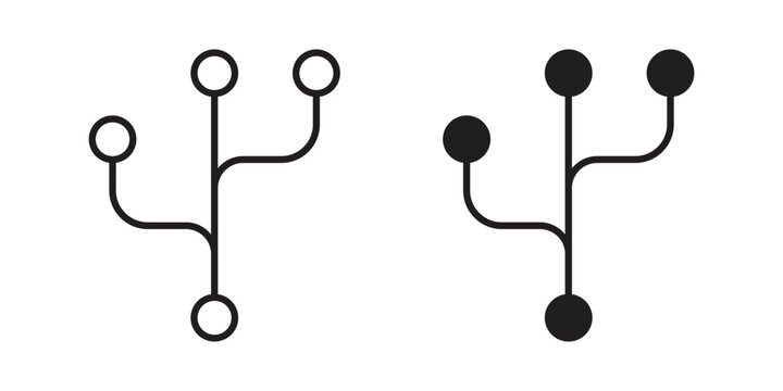 Code branch icon vector Art Illustrations set.