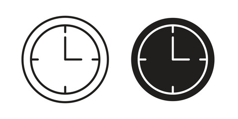 Clock icon vector Art Illustrations set.