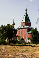 Church in the park in the afternoon