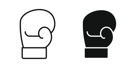 Boxing glove icon vector Art Illustrations set.