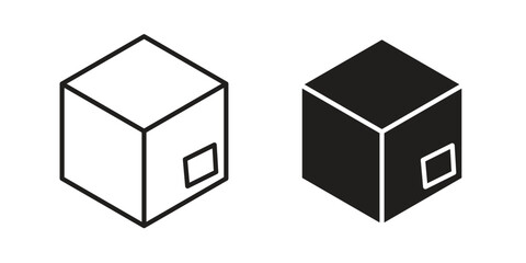 Box icon vector Art Illustrations set.