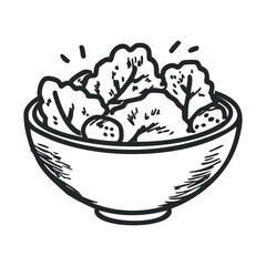 Fresh salad bowl with leafy greens and veggies for healthy eating