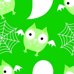 Halloween animals seamless cats pattern for wrapping paper and fabrics and linens and kids clothes print