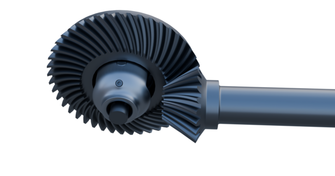 close up view of differential gear; ring gear assembly; Power transmission gear; Industrial Bevel gears