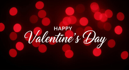 A vibrant red background with happy Valentine's day typography