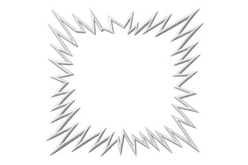 Lightning bolt border creating rectangular frame with transparent background, providing dynamic graphic element for design projects