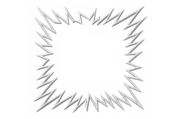 Lightning bolt border creating rectangular frame with transparent background, providing dynamic graphic element for design projects