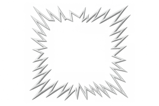 Lightning bolt border creating rectangular frame with transparent background, providing dynamic graphic element for design projects
