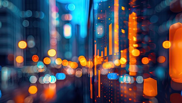 City night server rack data center glowing lights - Powered by Adobe