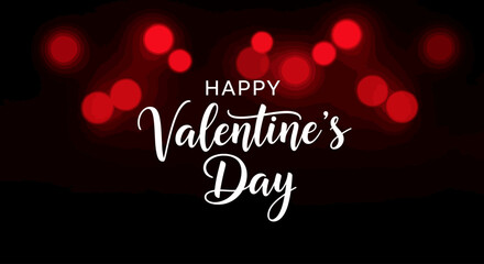 A vibrant red background with happy Valentine's day typography