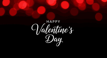 A vibrant red background with happy Valentine's day typography