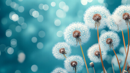 Obraz premium Serene Dandelions A Whimsical Burst of Spring