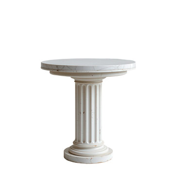 Elegant round marble table with a decorative pedestal base